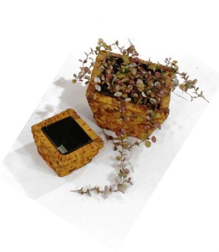 Maceta fibra trenzada - Set 2 Und - 15/24x16cm