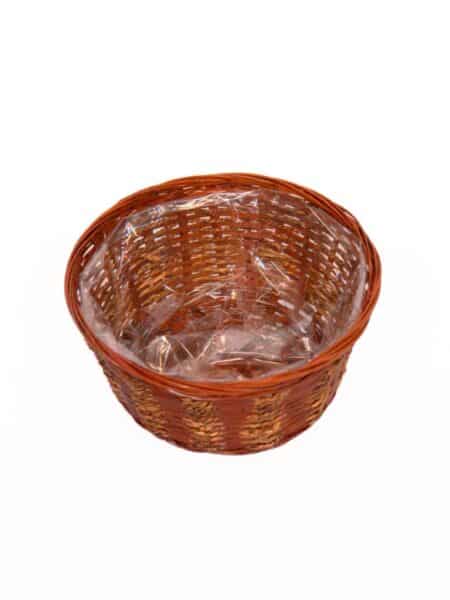 Cesta de mimbre oscuro natural - Ø22x10cm