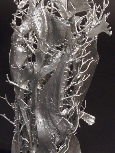 Macetero plateado pequeño - 15x15x45cm