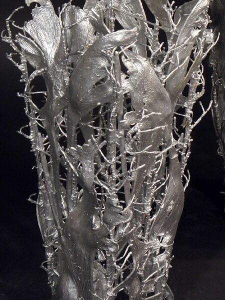 Macetero plateado mediano - 20x20x60cm