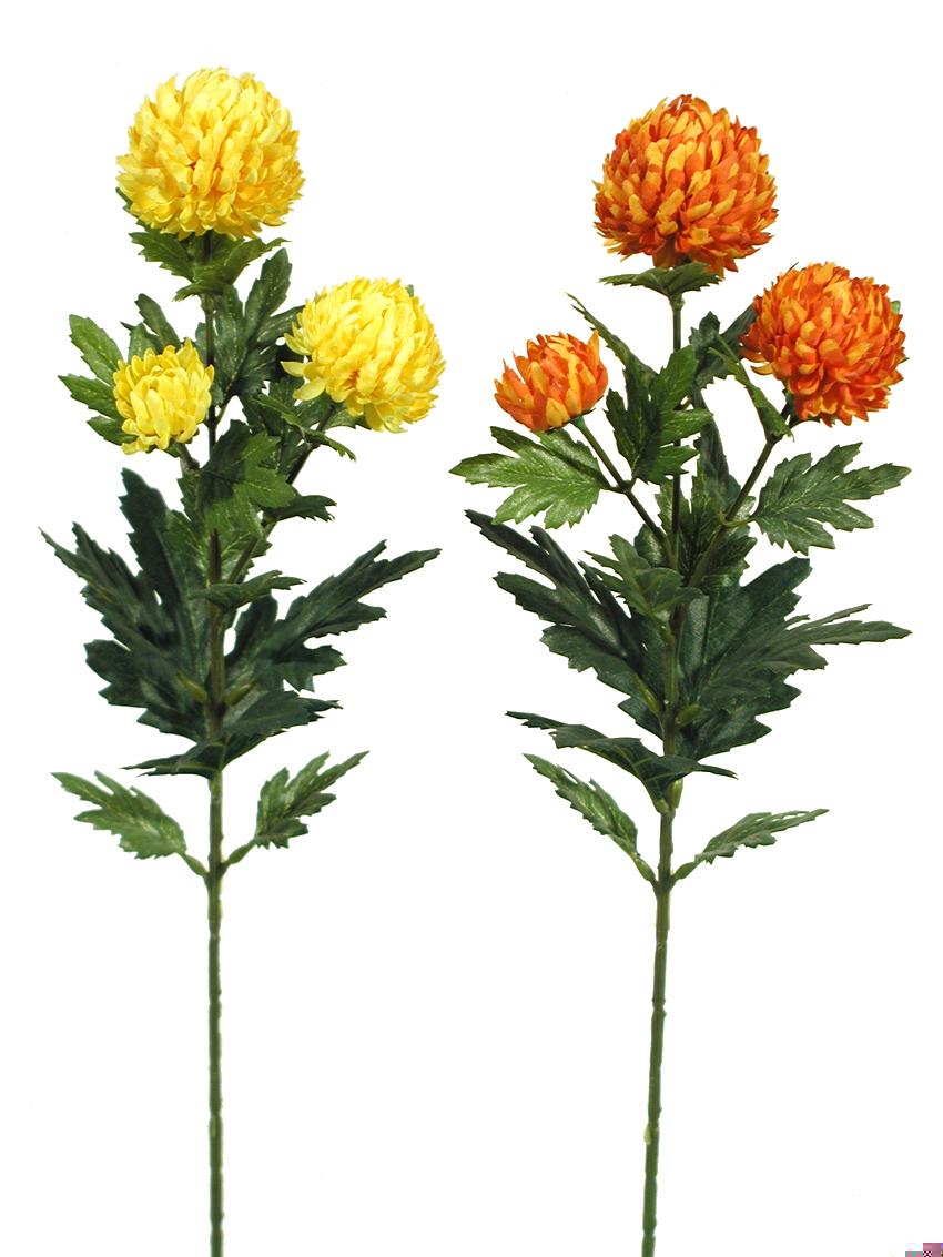 Crisantemos amarillo y naranja - Ø5x50cm