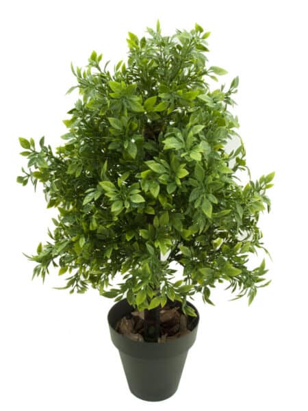 Arbusto Philo verde plastico con maceta -60cm.
