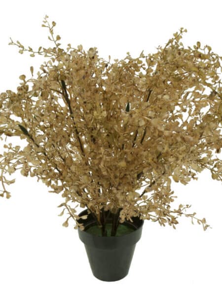 Crasula marron/otoñal plastico con maceta -35cm.